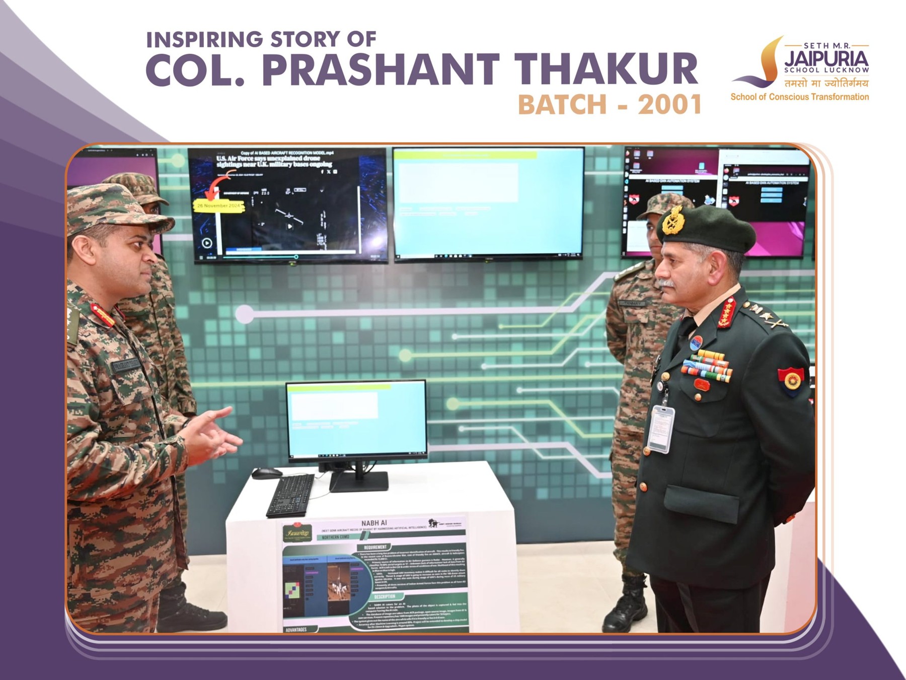 Colonel Prashant Thakur's Triumph: Seth M.R. Jaipuria School Alumnus Revolutionizes Air Defence System.